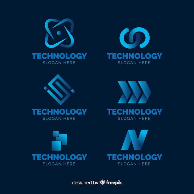 Free Vector gradient technology logo template collection