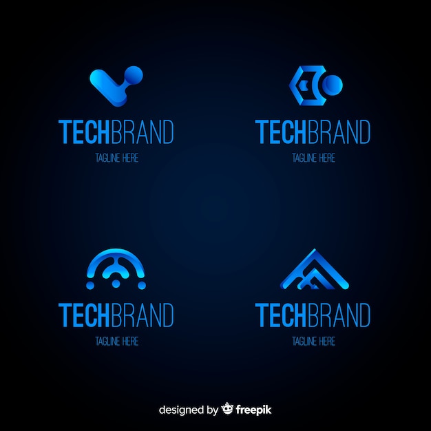 Gradient technology logo template collection