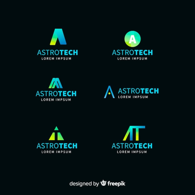 Free Vector gradient technology logo template collection