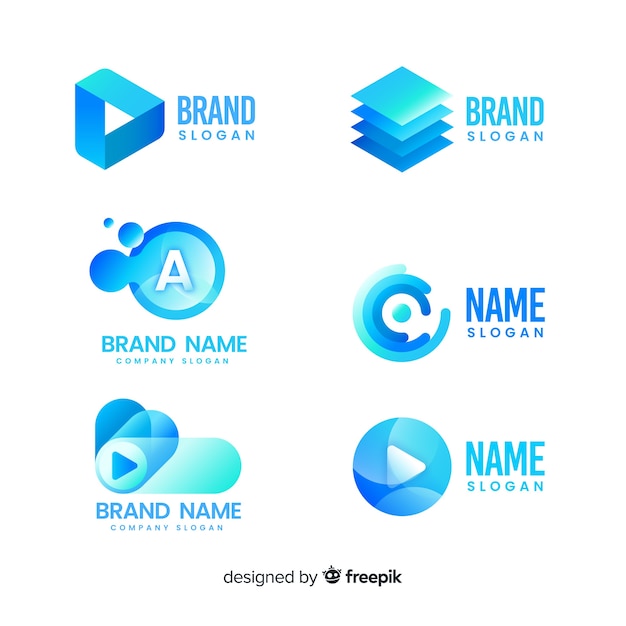 Gradient technology logo template collection