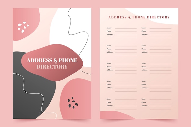 Free Vector gradient telephone directory template