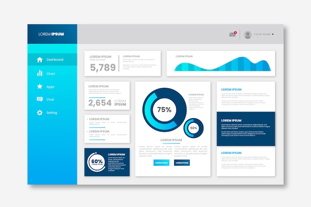 Gradient template dashboard user panel