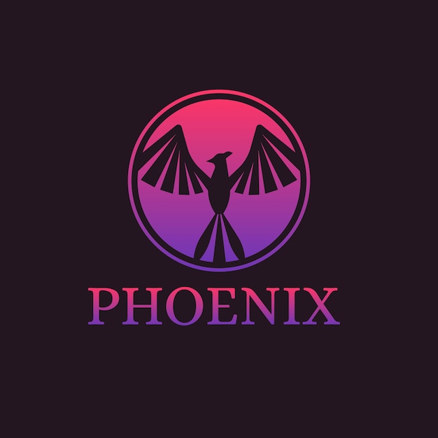 Free vector gradient template phoenix logo