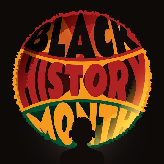 Free Vector gradient text illustration for black history month celebration