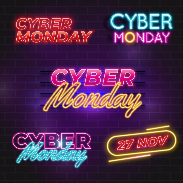 Free Vector gradient text illustration for cyber monday sale