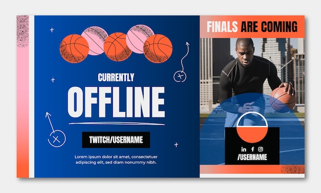 Gradient texture basketball twitch background