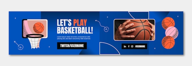 Gradient texture basketball twitch banner