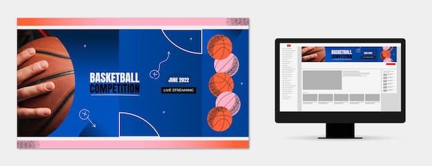 Gradient texture basketball youtube channel art