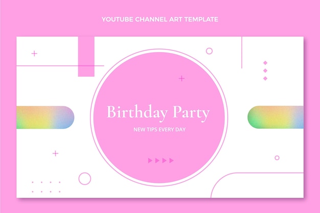 Free Vector gradient texture birthday youtube channel