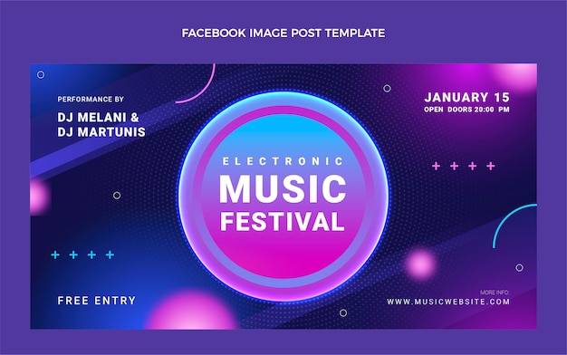 Gradient texture music festival facebook post