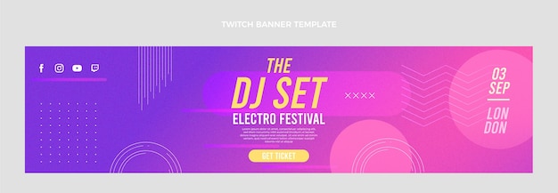 Gradient texture music festival twitch banner