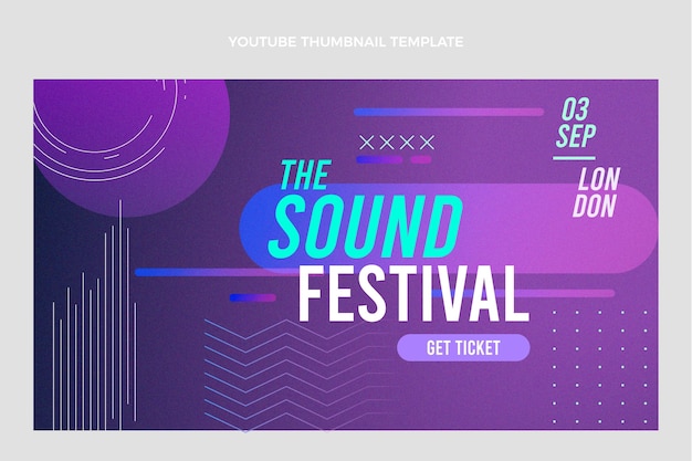 Gradient texture music festival youtube thumbnail