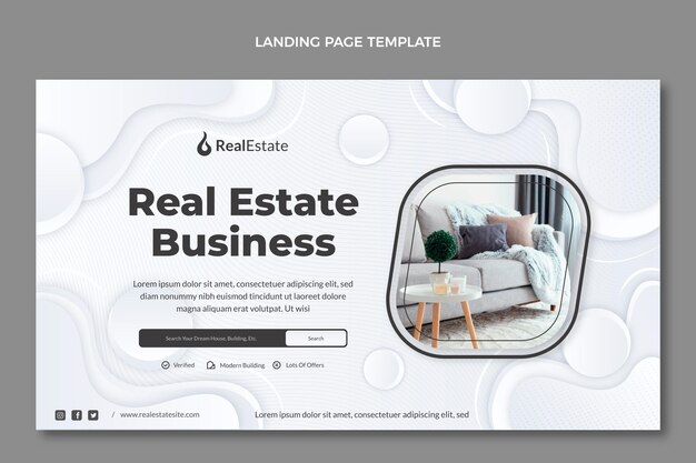 Gradient texture real estate landing page