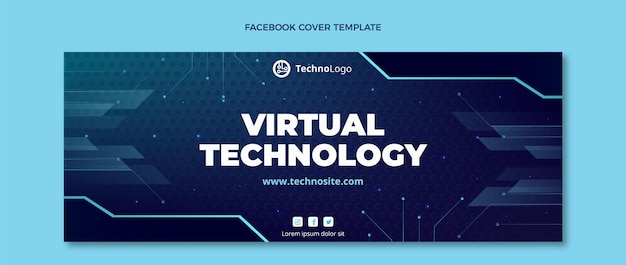 Gradient texture technology facebook cover