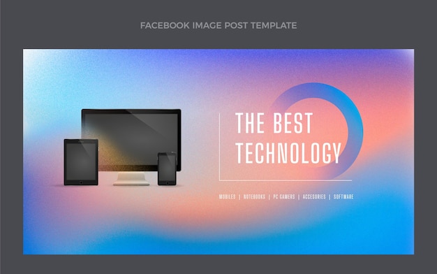 Free Vector gradient texture technology facebook post