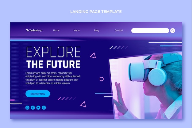 Gradient texture technology landing page