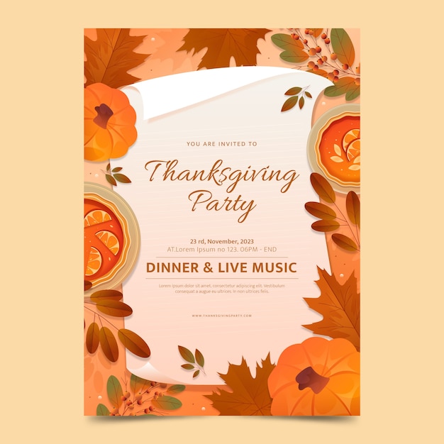 Gradient thanksgiving invitation