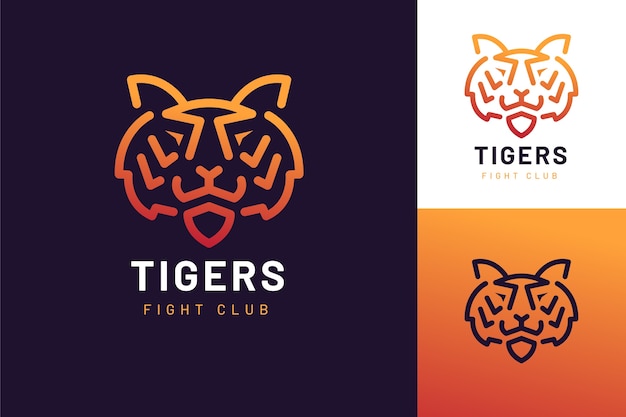 Gradient tiger logo design