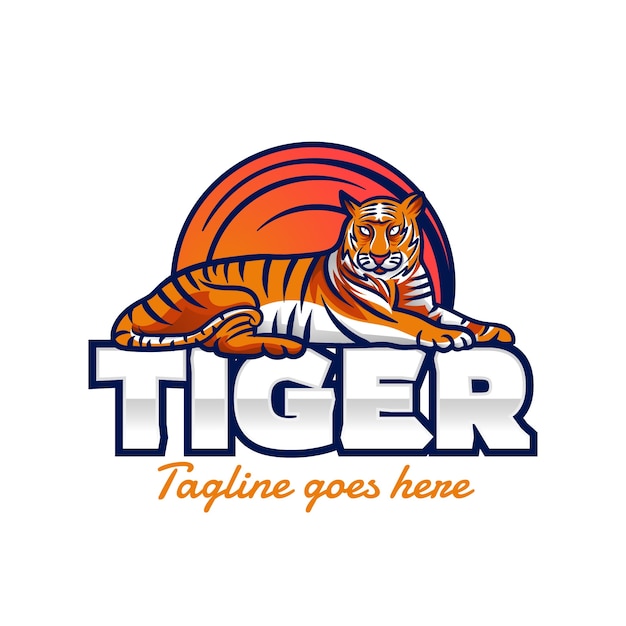 Free vector gradient tiger logo design