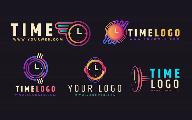 Gradient time logo collection