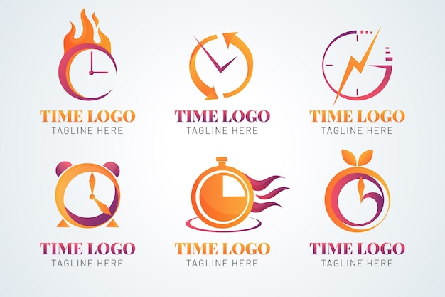 Gradient time logo collection