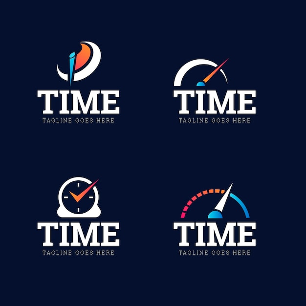 Gradient time logo collection