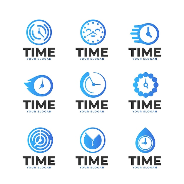 Gradient time logo collection