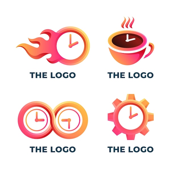 Gradient time logos pack