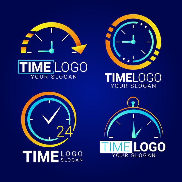 Free Vector gradient time logos pack