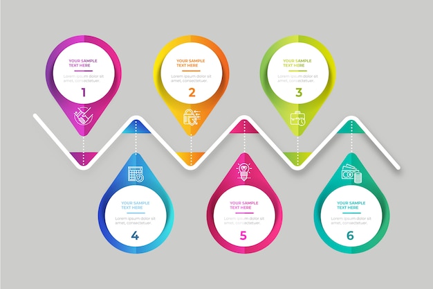 Gradient timeline business infographic