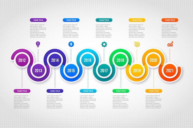 Gradient timeline infographic template