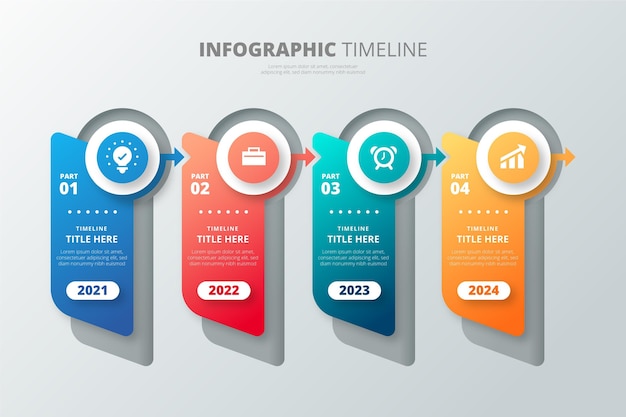 Gradient timeline infographic template