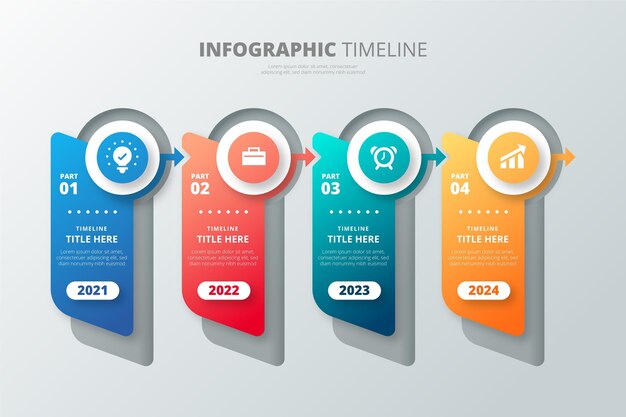 Gradient timeline infographic template