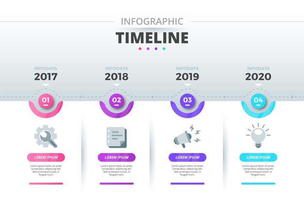 Gradient timeline infographic template