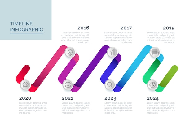 Gradient timeline infographic template