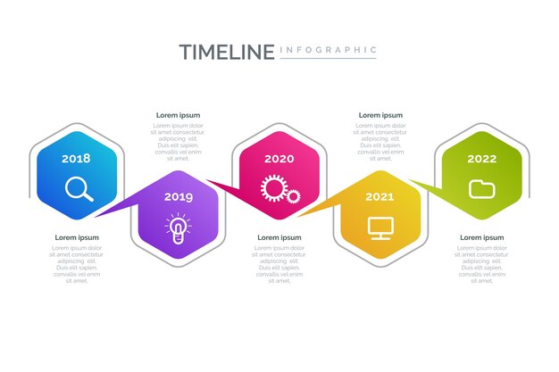 Gradient timeline infographic template