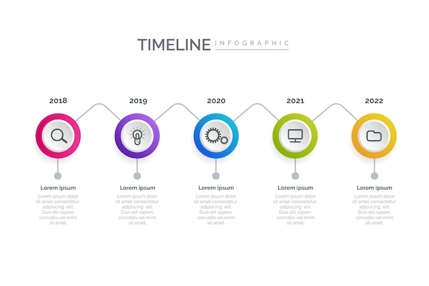 Gradient timeline infographic template