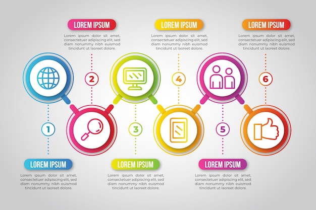 Gradient timeline infographic template