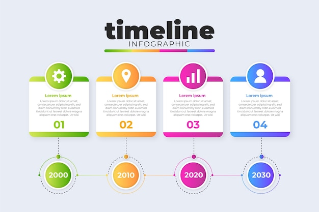 Gradient timeline infographic template