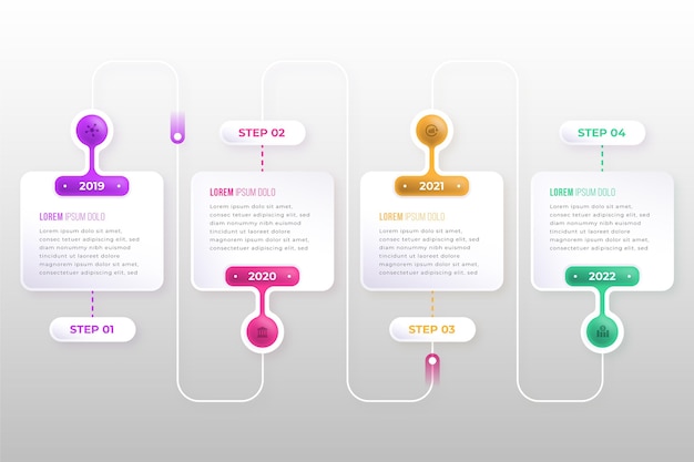 Gradient timeline infographic template