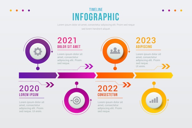 Gradient timeline infographic template