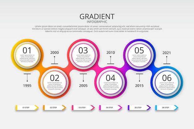 Free Vector gradient timeline infographic template