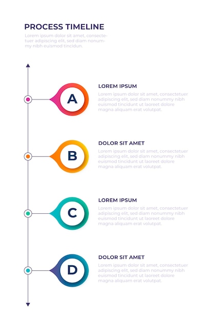 Gradient timeline infographic template