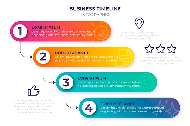 Gradient timeline infographic template