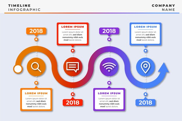 Gradient timeline infographic template