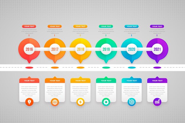 Gradient timeline infographic template