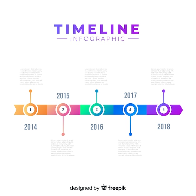 Gradient timeline infographic 