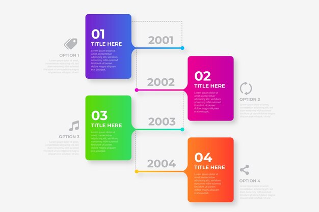 Gradient timeline infographic