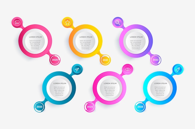 Gradient timeline infographic