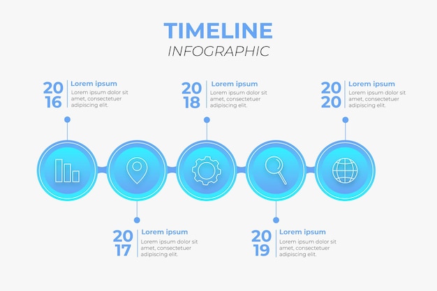 Gradient timeline infographics